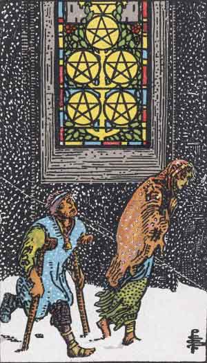 Five of Pentacles tarot card