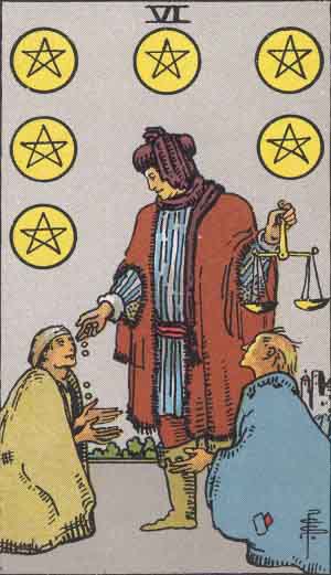 Six of Pentacles tarot card